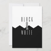 Moderne, zwarte en witte feestuitnodigingen kaart (Achterkant)
