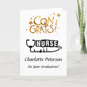 Moderne zwarte en witte felicitaties voor afgestud kaart