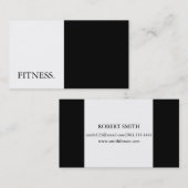 Moderne zwarte en witte fitness visitekaartje (Voorkant / Achterkant)