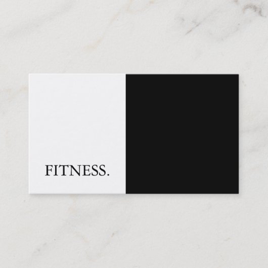 Moderne zwarte en witte fitness visitekaartje (Voorkant)