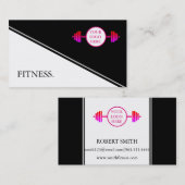 Moderne zwarte en witte fitness visitekaartje (Voorkant / Achterkant)