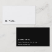 Moderne zwarte en witte fitness visitekaartje (Voorkant / Achterkant)