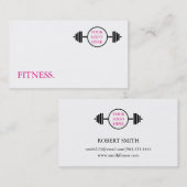 Moderne zwarte en witte fitness visitekaartje (Voorkant / Achterkant)