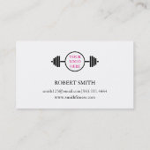 Moderne zwarte en witte fitness visitekaartje (Achterkant)