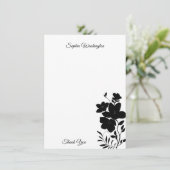 Moderne zwarte en witte flank bedankkaart (Staand voorkant)