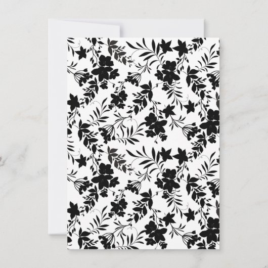 Moderne zwarte en witte flank bedankkaart (Achterkant)