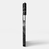 Moderne zwarte en witte Floral Monogram telefoonta iPhone Hoesje (Rechterkant)