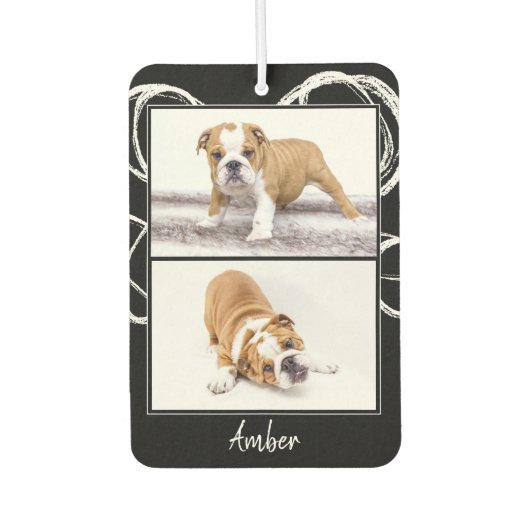 Moderne zwarte en witte foto-inkuilwagen luchtverfrisser (Voorkant)