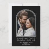 Moderne zwarte en witte foto Opslaan Datum Save The Date (Voorkant)