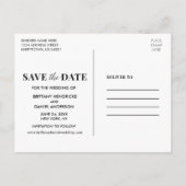 Moderne zwarte en witte foto van Trendy sparen de Briefkaart (Achterkant)