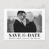 Moderne zwarte en witte foto van Trendy sparen de Briefkaart (Voorkant)