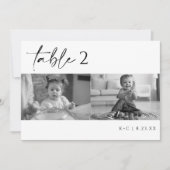 Moderne zwarte en witte foto-weddenschappen kaart (Voorkant)