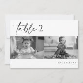 Moderne zwarte en witte foto-weddenschappen kaart (Achterkant)