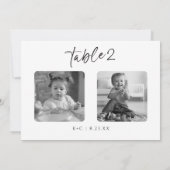Moderne zwarte en witte foto-weddenschappen kaart (Achterkant)