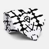 Moderne zwarte en witte geometrische afdrukken stropdas (Opgerold)
