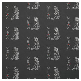 Moderne zwarte en witte geometrische kattenpatrone stof