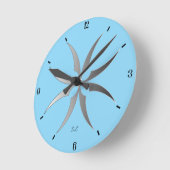 Moderne Zwarte en Witte Geometrische Tech Wandklok (Hoek)