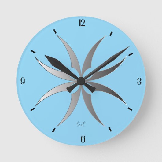 Moderne Zwarte en Witte Geometrische Tech Wandklok (Voorkant)