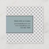 Moderne zwarte en witte geometrische vierkante visitekaartje (Achterkant)