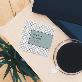 Moderne zwarte en witte geometrische vierkante visitekaartje