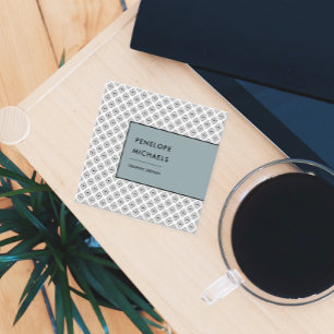 Moderne zwarte en witte geometrische vierkante visitekaartje