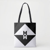 Moderne zwarte en witte geometrische vormen tote bag (Voorkant)