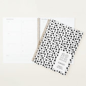 Moderne Zwarte En Witte Gepersonaliseerde Stippen Planner (Display)
