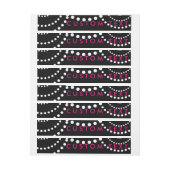 Moderne zwarte en witte gestippelde omlopende etik omwikkelbaar adreslabel (Vel)