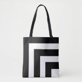 Moderne zwarte en witte gestreepte boodschappentas tote bag (Voorkant)