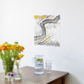 Moderne, zwarte en witte goudfolie-minimalistische folie afdrukken (Laag (Keuken))