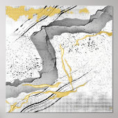 Moderne, zwarte en witte goudfolie-minimalistische folie afdrukken (Voorkant)