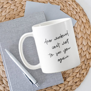 Moderne Zwarte en Witte Grappige Letter Koffiemok