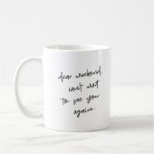 Moderne Zwarte en Witte Grappige Letter Koffiemok (Links)