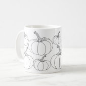Moderne zwarte en witte Halloween pompoenen Koffiemok (Voorkant links)