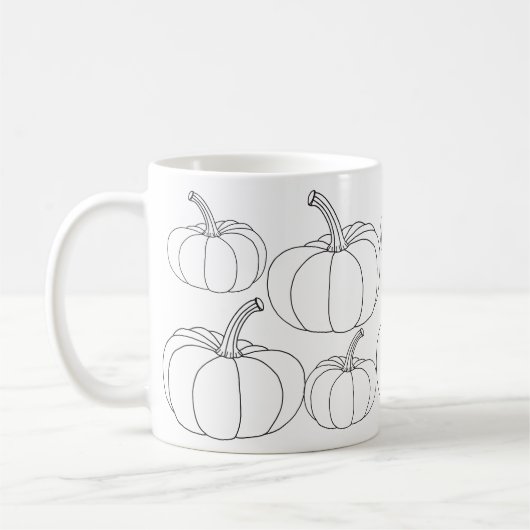 Moderne zwarte en witte Halloween pompoenen Koffiemok (Links)