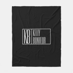 Moderne zwarte en witte initialen met naammonogram fleece deken