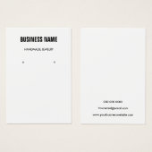 Moderne zwarte en witte juwelen oorkaart visitekaartje (Voorkant /achterkant)