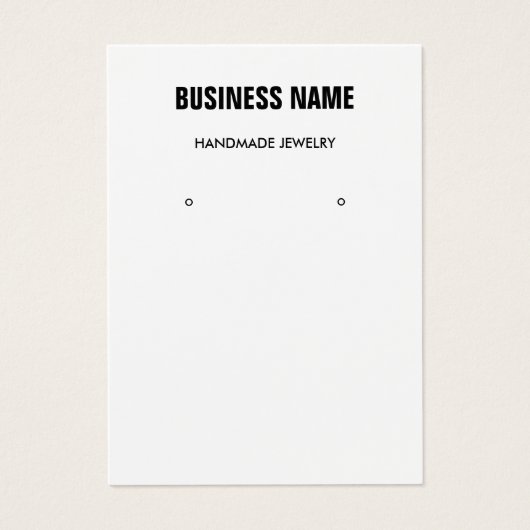 Moderne zwarte en witte juwelen oorkaart visitekaartje (Voorkant)