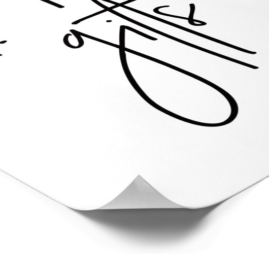 Moderne zwarte en witte Kaarten + cadeaubonnen Poster (Hoek)