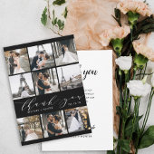 Moderne zwarte en witte kalligrafie 9 Fotocollage Bedankkaart