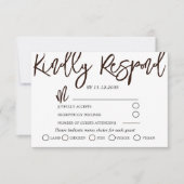 Moderne zwarte en witte kalligrafie RSVP (Voorkant)