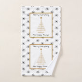 Moderne zwarte en witte kerst bad handdoek (Handdoek)