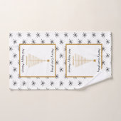 Moderne zwarte en witte kerst bad handdoek (Handdoek)