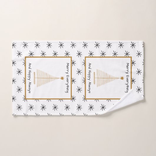 Moderne zwarte en witte kerst bad handdoek (Handdoek)