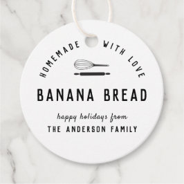 Moderne Zwarte en Witte Kerst Bakcadeau Klassieker Bedankjes Labels
