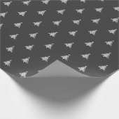 Moderne zwarte en witte kerst cadeaupapier (Hoek)