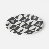 Moderne zwarte en witte kerst papieren bordje (Gekanteld)