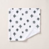 Moderne zwarte en witte kerstbomen Snowflakes Bad Handdoek (Wasdoekje)