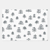 Moderne zwarte en witte kerstbomen Snowflakes Inpakpapier Vel (Voorkant 3)