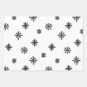 Moderne zwarte en witte kerstbomen Snowflakes Inpakpapier Vel (Voorkant)